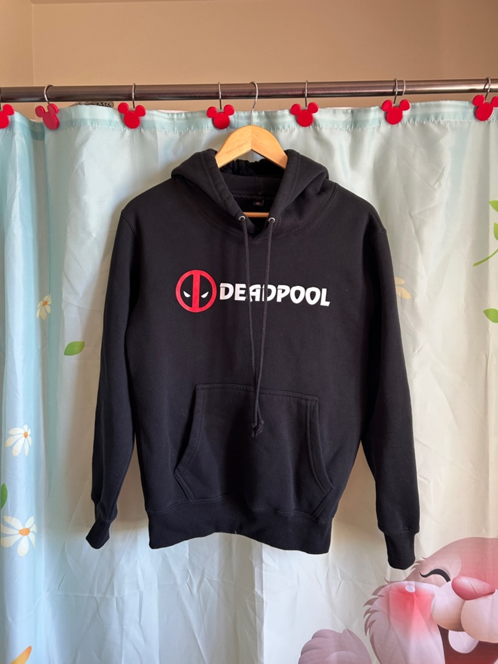 Deadpool Graphic Black Hoodie With Wade Wilson And Swords